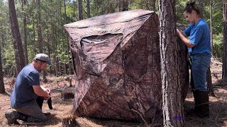 Ameristep Silent Brick House Ground Blind Setup [upl. by Curhan]