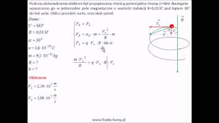 Magnetyzm Tor śrubowy elektron w polu magnetycznym siła Lorenza 🟢 fizykakursy [upl. by Eessej]