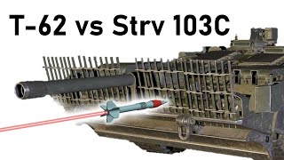 Strv 103 BAR ARMOUR SIMULATION  T62 vs STank  115mm 3BM3 APFSDS Armour Piercing Simulation [upl. by Yeh858]