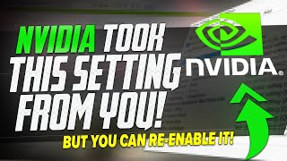 🔧 Nvidia TOOK this SETTING away from you…heres how to add it back [upl. by Leidag]