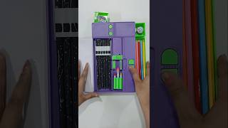 Purple multifunction jumbo pencil box with filling aesthetic stationery stationery pencilbox [upl. by Ranger922]