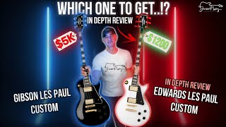 GIBSON LES PAUL CUSTOM VS EDWARDS LES PAUL CUSTOM  Which One Should You Get In Depth Review [upl. by Ashley484]