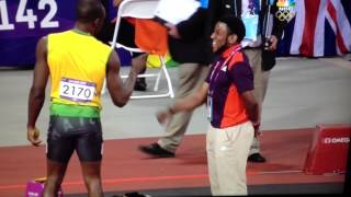 Usain Bolt fistbumps volunteer [upl. by Grissel]