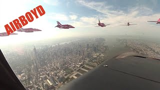 F35 Demo Team View of Red Arrows Flyover [upl. by Enilec]