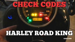 How To Check CODES on Harley Road King [upl. by Anelhtak904]