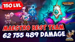 Maestro Team 150 level  62mil damage from Top player Hero Wars Dominion Era [upl. by Novj]