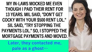 My in laws mocked me even though I paid their rent for 13 years What happened next [upl. by Etnuahc]