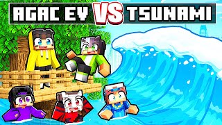 Minecraftta Ağaç Evi Beni Ölümcül Tsunamiden Koruyacakmı 🌴 [upl. by Sande]