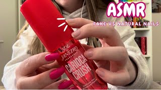 ASMR Fake Vs Natural Nails  Tapping and Scratching [upl. by Yddub]