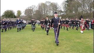 Farewell to the Creeks by Massed Pipe Bands of the Scottish Highlands at Alness Scotland April 2023 [upl. by Zzahc]