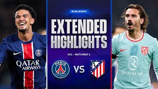 PSG vs Atlético Madrid Extended Highlights  UCL League Phase MD 4  CBS Sports Golazo [upl. by Amilb]