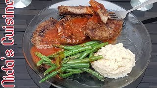 Beef Steaks With Mashed Potato and Steak Sauce  Beef Steak Recipe  Grilled Steak  Nidas Cuisine [upl. by Ahsilad]