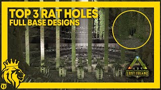 TOP 3 RAT HOLES on LOST ISLAND W FULL Base Designs  REMASTERED  ARK Survival Evolved [upl. by Aday812]