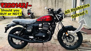 Jawa 42 Fj New Model 2024 Deep Black Matte Red Detailed Review [upl. by Enifesoj941]