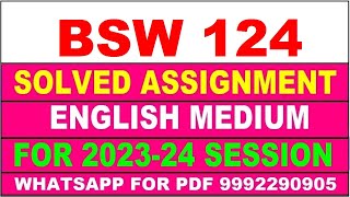 bsw 124 solved assignment 202324  bsw 124 solved assignment in english 2024  bsw 124 2024 [upl. by Ji]