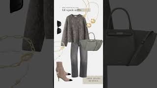 7 Grey Jeans Fall Capsule Outfits [upl. by Magree]