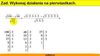 Wykonaj działania na pierwiastkach  Zwróć uwagę na mianownik  MatFiz24pl [upl. by Jt339]