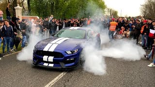 Accelerations Revs amp Burnouts au Cars amp Coffee Brescia 2018 [upl. by Elletnahs]