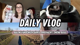 VLOG  Balení vánočních dárků změna jízdních řádů procházky [upl. by Enom]