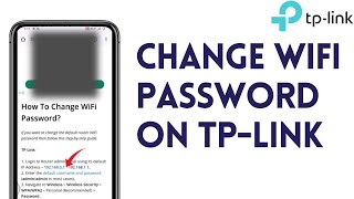 How To Change Wifi Password On tplink  Router tl Wr840n [upl. by Teerprah]