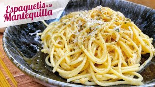 ESPAGUETIS A LA MANTEQUILLA CON AJO  Receta de pasta fácil y rápida [upl. by Craner956]