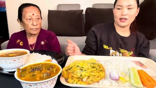 Spicy Sukuti farsi aalu ko tarkari fry egg with ricegurungfamily4715 [upl. by Siclari]