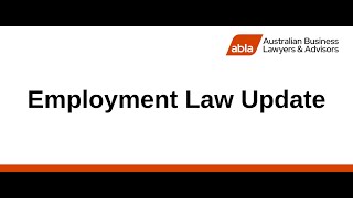 Employment Law Update [upl. by O'Gowan902]