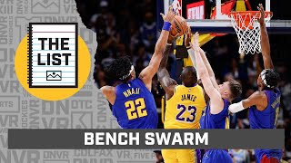 Christian Braun Peyton Watson highlight swarming Denver Nuggets bench  DNVR Nuggets  The List [upl. by Etiuqal602]