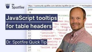 JavaScript Tooltips for Table Headers in Spotfire [upl. by Ezaria]