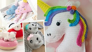 🌼🐼🐰Diseños de Almohadones o Cojines Infantiles Tejidos a Crochet🐷🐄🐂 Crochet childrens Pullow [upl. by Swithbart]