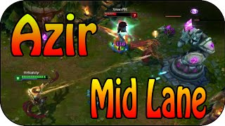 League of Legends  AZIR MID Lane Full Gameplay Ger [upl. by Birdt]