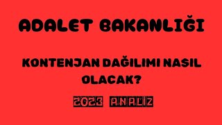 ADALET BAKANLIĞI✅KONTENJAN DAĞILIMI 2023 [upl. by Kerby]