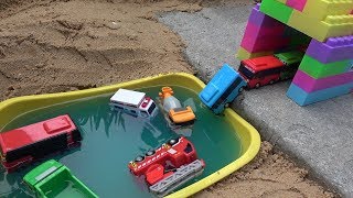 Tayo the Little Bus toys Trucks Backhoe Excavators Ambulance Fire truck amp Police Cars toy play [upl. by Weil]