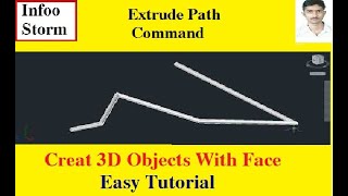 Learn Autocad Extrude with path command [upl. by Neehsuan573]