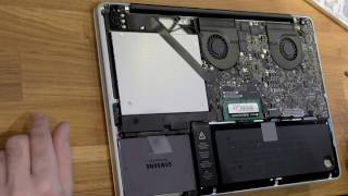 MacBook aufrüsten SSD oder HDD 2 Festplatten statt CD Laufwerk [upl. by Mavra]