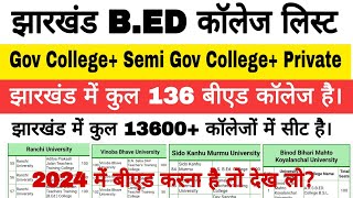 List Of BED Colleges In Jharkhand  Jharkhand BED College List  BED College In Jharkhand [upl. by Airrehs]