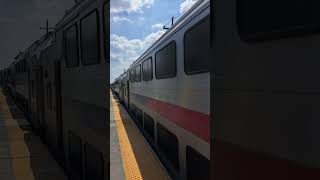 Newark Bound NJT Bombardier Bilevel train entering and leaving Roselle Park [upl. by Toth]