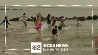 Polar Bear Club celebrates 121st Annual New Years Day Plunge on Coney Island [upl. by Valsimot]