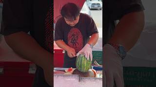 Only 08 Thai Watermelon  Fruit Cutting Skills [upl. by Nahpos]