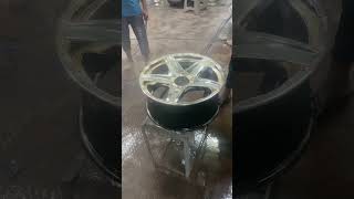 Hydro chrome paint on alloys  chrome painting  spray chrome painting [upl. by Blunk]