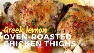 GreekStyle Dinner Oven Roasted Lemon Chicken Recipe [upl. by Yhotmit]