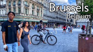 BRUSSELS Belgium Walking Tour 4k HD 60 fps  A Virtual Walking Tour  2023 trendingyoutube [upl. by Jung134]