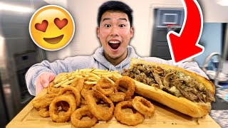 My Girlfriend Made Me Philly Cheese Steaks  Full Cooking  Mukbang [upl. by Olenolin555]