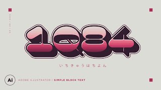 Simple Block Text Effect  Adobe Illustrator [upl. by Annasor]