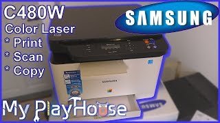 Samsung C480W Color Laser Unboxing First Print amp Scan  731 [upl. by Odnuges702]