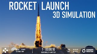 Rocket Launch 3D Simulation  Blender [upl. by Evita]