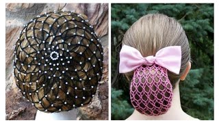 Amazing and Gorgeous Snood Pattern IdeasStylish Crochet Hairbun Designs Net Beaded Hair Snood [upl. by Tudor331]