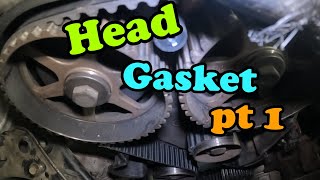 PT Cruiser Head Gasket Replacement Part 1 Removing The Timing [upl. by Adidnac]