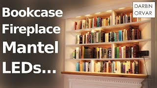 Builtin LED Bookcase w Mantel over Fireplace [upl. by Onid]