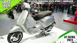 Vespa Primavera 50 Primavera 125 Primavera 150 Sprint 125 Sprint 50 4T Showcased At EICMA 2023 [upl. by Frolick303]